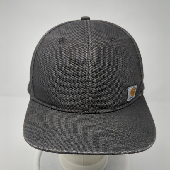 Carhartt Snapback Hat Gray One Size Adjustable Embroidered Patch Logo 6 Panel - Picture 2 of 8